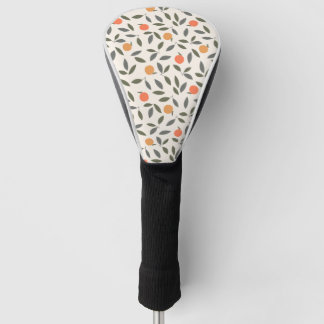 Niedliches Orangen- und Blätter-Muster Golf Headcover