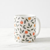 Niedliches Orangen- und Blätter-Muster Kaffeetasse (VorderseiteRechts)