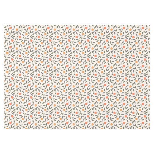 Niedliches Orangen- und Blätter-Muster Tischdecke (Vorderseite (Horizontal))