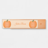 Niedliches Orangengeschlecht Neutral Pumpkin Custo Türschild (Vorderseite )