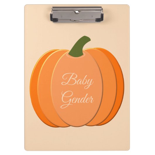 Niedliches Orangengeschlecht - Neutraler Pumpkin Klemmbrett (Vorderseite)