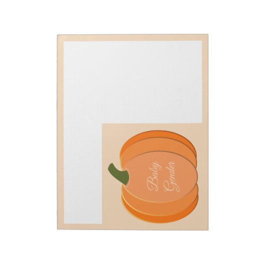 Niedliches Orangengeschlecht - Neutraler Pumpkin Notizblock (Rotiert)