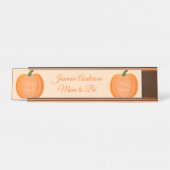 Niedliches Orangengeschlecht - Neutraler Pumpkin Schreibtischnamensplakette (Vorderseite )
