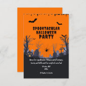 Niedliches Orangenghost-Halloween-Party Einladung (Vorne/Hinten)