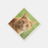 Niedliches Orangenkatzenportrait Serviette (Ecke)