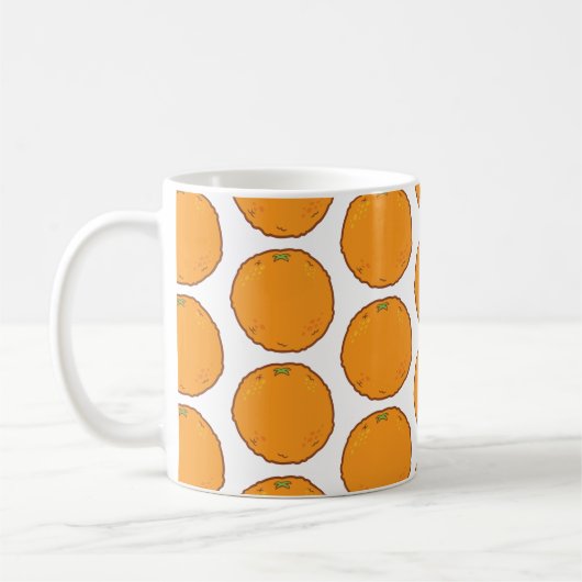 Niedliches Orangenmuster Kaffeetasse (Links)