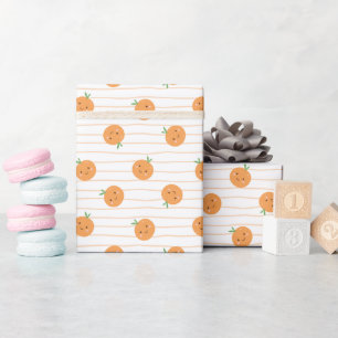 Niedliches Orangenmuster - Papierrollen Geschenkpapier