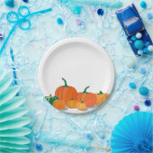 Niedliches Orangenpumpenspinnpapier Pappteller (Party)