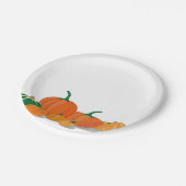 Niedliches Orangenpumpenspinnpapier Pappteller (Schrägansicht)