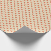 Niedliches Orangensternmuster Geschenkpapier (Ecke)