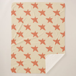 Niedliches Orangensternmuster Sherpadecke