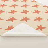 Niedliches Orangensternmuster Sherpadecke (3/4)