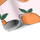 Niedliches Orangenwackelpapier Geschenkpapier (Rolleneckpunkt)