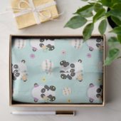 Niedliches Oriental Pandas Muster auf Green Seidenpapier (Geschenk)