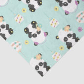 Niedliches Oriental Pandas Muster auf Green Seidenpapier (Ausschnitt)