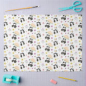 Niedliches Oriental Pandas Muster auf Weiß Seidenpapier (Basteln)