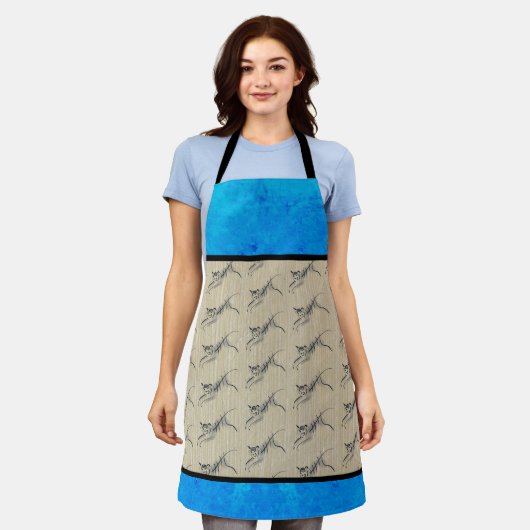 Niedliches Original Zeichnend Tiger Chinesisch Neu Schürze (Getragen)