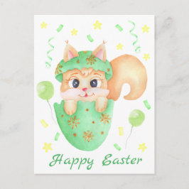 Niedliches Ostereichhörnchen für eine positive Sti Postkarte