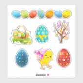 Niedliches Ostereier Aufkleber (Blatt)