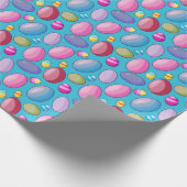 Niedliches Ostereier Muster blaues Wrapping Paper Geschenkpapier (Ecke)