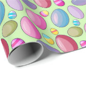 Niedliches Ostereier-Muster Minze Grünpapier Geschenkpapier (Rolleneckpunkt)