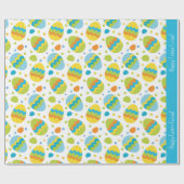 Niedliches Ostereier Muster mit Kid Name Geschenkpapier (Flach)