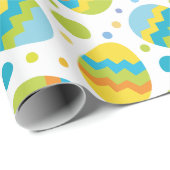 Niedliches Ostereier Muster mit Kid Name Geschenkpapier (Rolleneckpunkt)