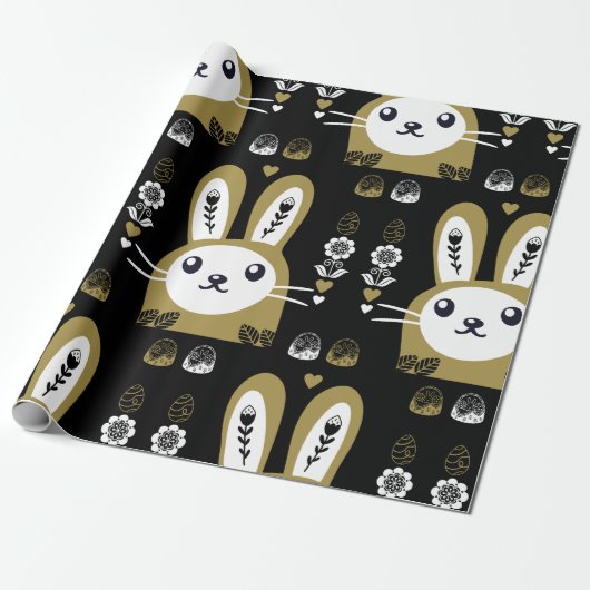 Niedliches Osterferien-Rabbit Geschenkpapier (Ungerollt)