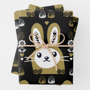 Niedliches Osterferien-Rabbit Geschenkpapier Set