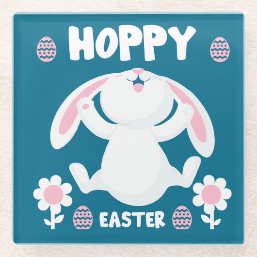 Niedliches Osterferien-Rabbit Glasuntersetzer (Vorderseite)