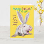 Niedliches Osterfleisch mit sonnigen Ohren-Foto Karte (Gelbe Blume)