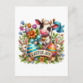 Niedliches Osterfreundentier Feiertagspostkarte (Vorderseite)