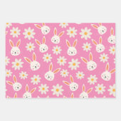 Niedliches Ostergebälk Muster mit Blume in Rosa Geschenkpapier Set (Vorderseite 2)