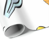 Niedliches Osterhasen-Ei-Karottenmuster Geschenkpapier (Rolleneckpunkt)