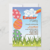 Niedliches Osterhasen-Kaninchen Eggs Einladung (Vorderseite)