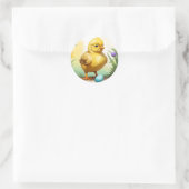 Niedliches Osterhühnchen 1, Ostern Runder Aufkleber (Tasche)