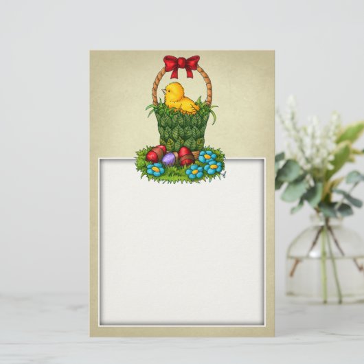 Niedliches Osterhühnchen Briefpapier (Stehend Vorderseite)