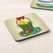 Niedliches Osterhühnchen Getränkeuntersetzer (Linke Seite)