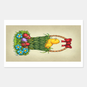 Niedliches Osterhühnchen Rechteckiger Aufkleber