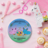 Niedliches Osterkaninchen, Eierkörbe und Bibelange Pappteller (Party)