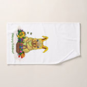 Niedliches Osterkaninchen mit Eiern und Blume Badhandtuch Set (Handtuch)