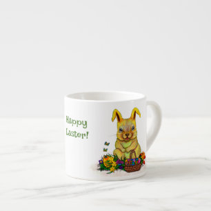 Niedliches Osterkaninchen mit Eiern und Blume Espressotasse