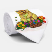 Niedliches Osterkaninchen mit Eiern und Blume Krawatte (Gerollt)