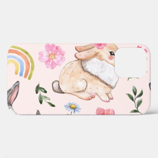 Niedliches Osterkaninchen-Muster Case-Mate iPhone Hülle (Rückseite (Horizontal))