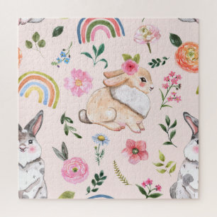 Niedliches Osterkaninchen-Muster Puzzle