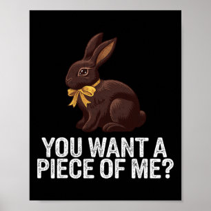Niedliches Osterkaninchen Will du mir ein Stück Ch Poster