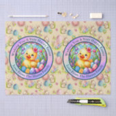 Niedliches Osterküken, Blume und bunte Eier Seidenpapier (Handwerk)