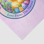 Niedliches Osterküken, Blume und bunte Eier Seidenpapier (Detail)