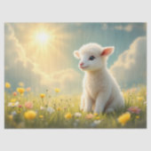 Niedliches Osterlamm auf einer Blume Seidenpapier (Vorderseite)