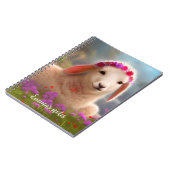 Niedliches Osterlamm mit Blume - Notizblock (Linke Seite)